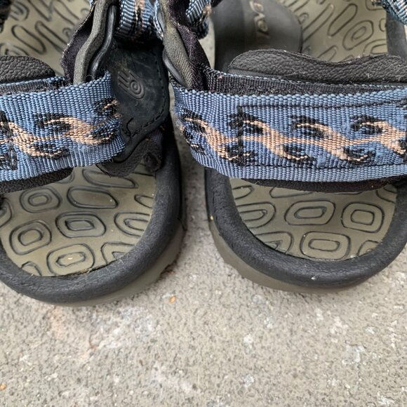 TEVA Geometric Sport Sandals Mens 10 Black Blue Shoes Outdoor Adventure Footwear - Picture 7 of 11